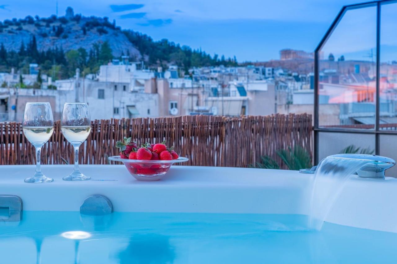 Topfloor Getaway Balcony&Hot Tub+Acropolis View Aten Exteriör bild